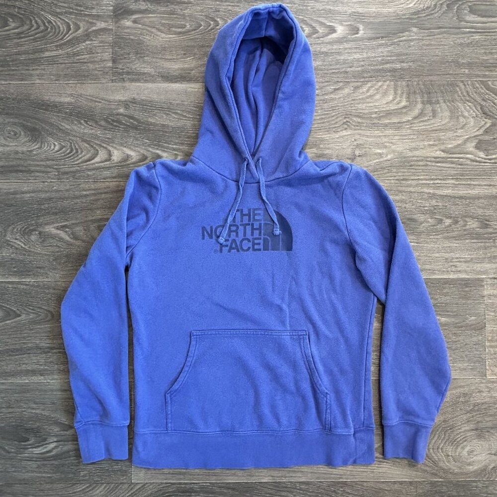 The North Face Medium Pullover Hoodie Sweatshirt Purple Graphic Logo Outdoor